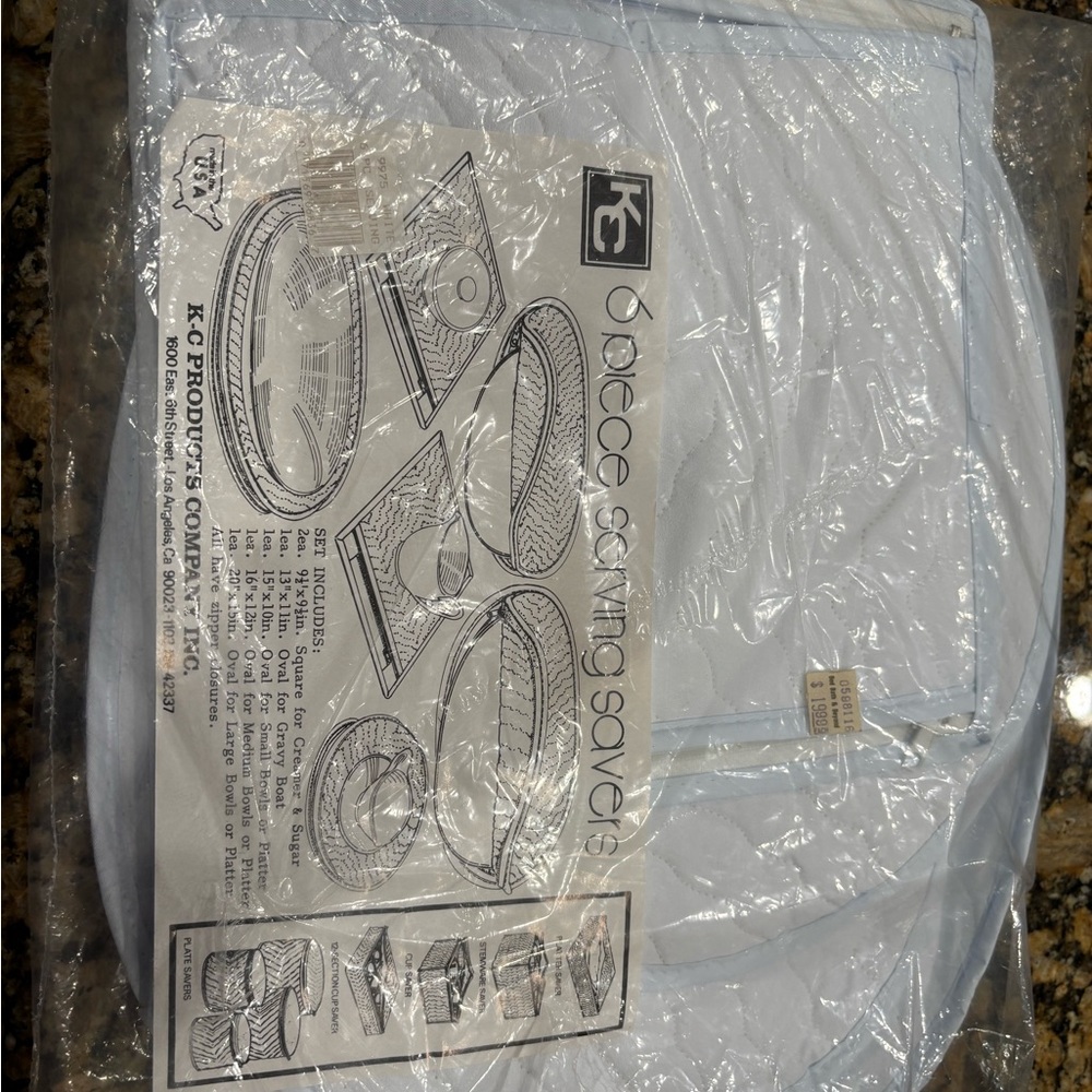 New 6pc White quilted Serving Savers